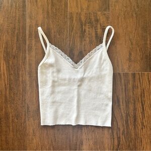 Brandy Melville white lace tank top